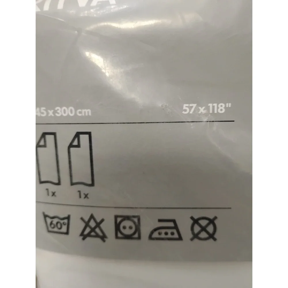 Ikea RITVA Curtains w Tie-Backs 57x118 